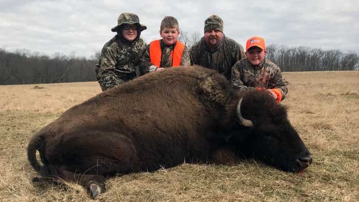 Family with a Stonebridge Trophy Bison